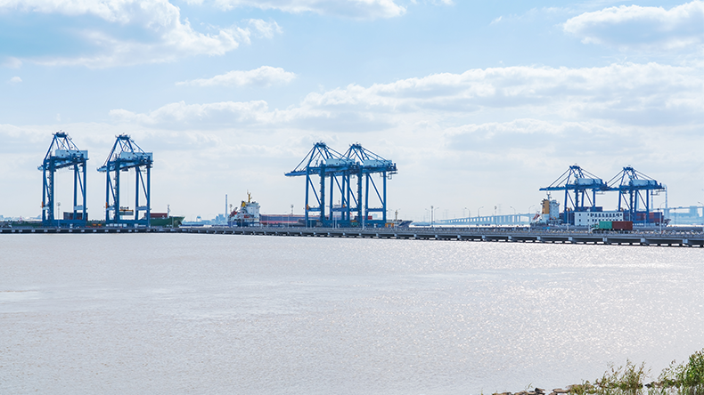 Suzhou river port on Yangtze River