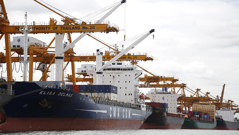 Ships berthed at Bangkok Port