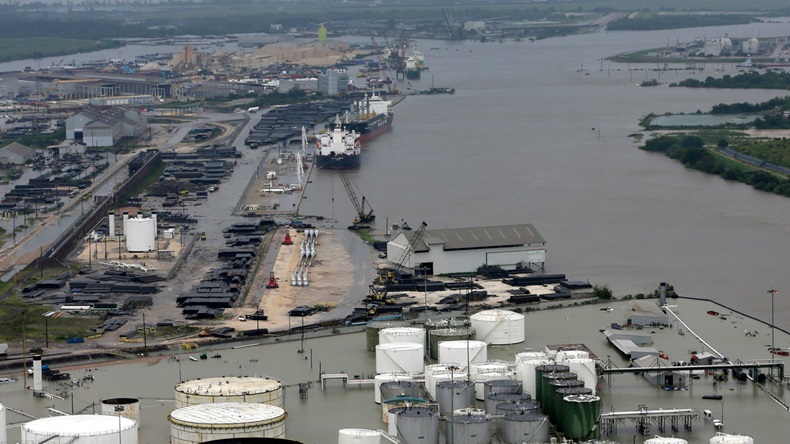 Houston Ship Channel after Hurricane Harvey
