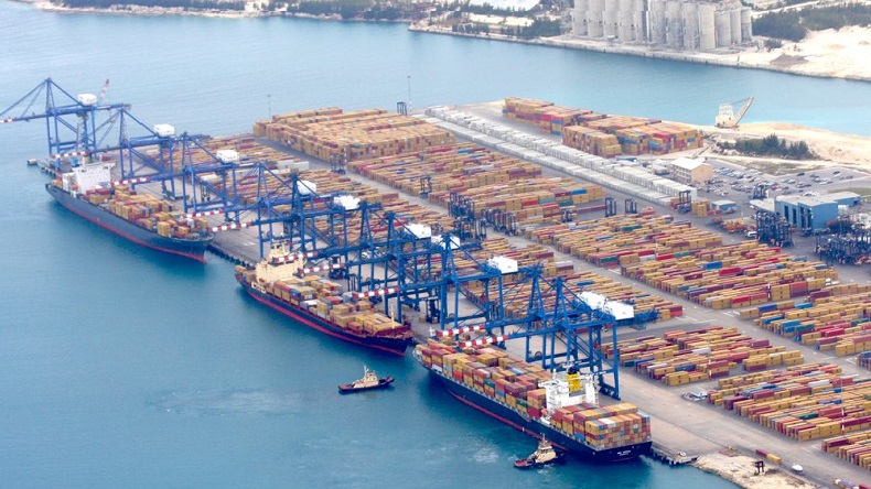 Hutchison Freeport Container Port aerial view
