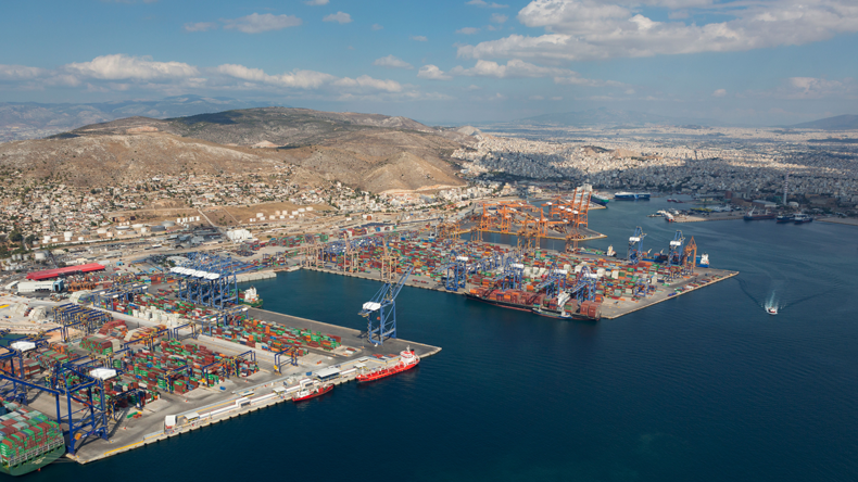 Piraeus and Athens general view