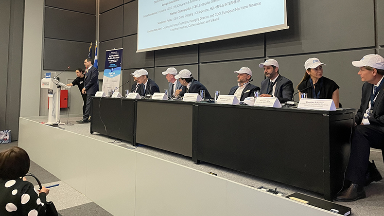 Executives at the Posidonia Shark Tank in Athens on June 6