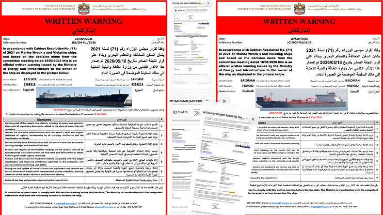 Fake vessel registration documents
