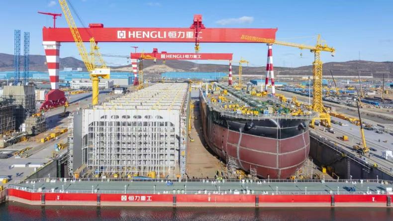 An aerial image of Hengli shipyard