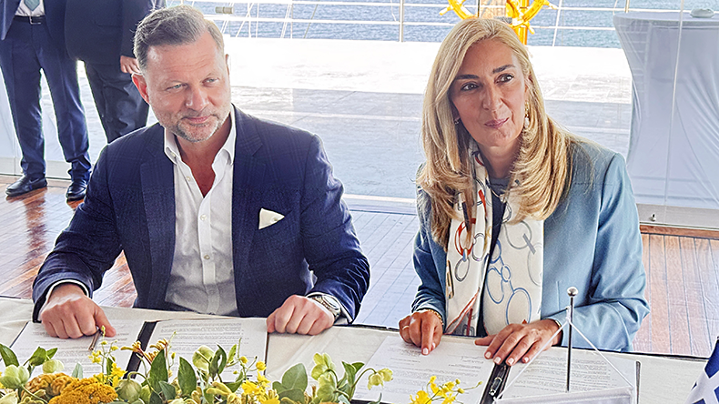 From left: Onex chief executive Panos Xenokostas with Paillette Palaiologou, BV regional vice-president for Eastern Europe, Mediterranean Sea, Middle East, India and Africa