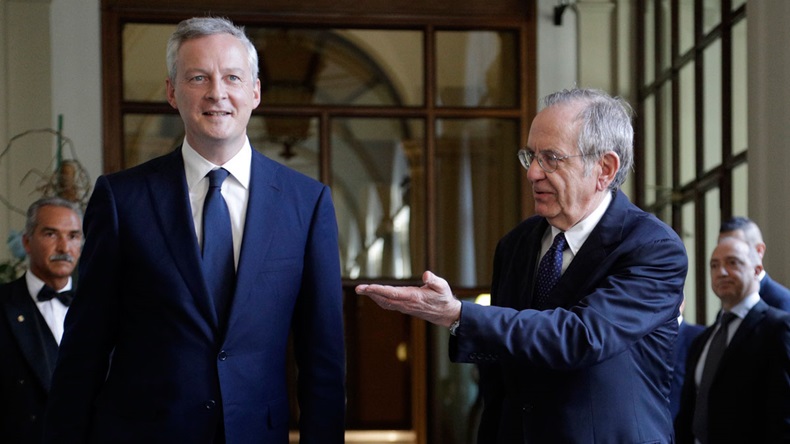 Bruno Le Maire and Pier Carlo Padoan in Rome August 1