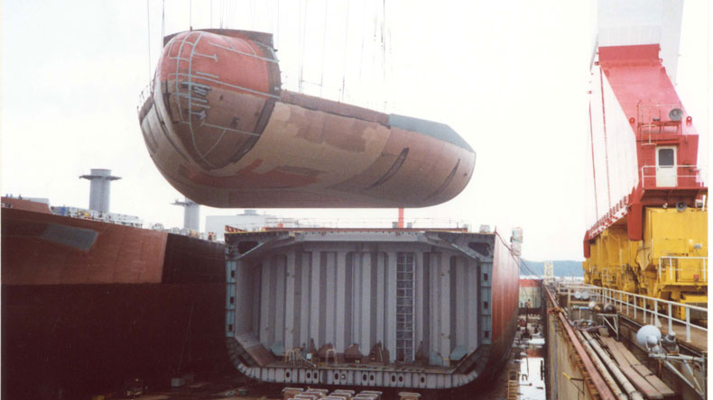 Bulk carrier under construction