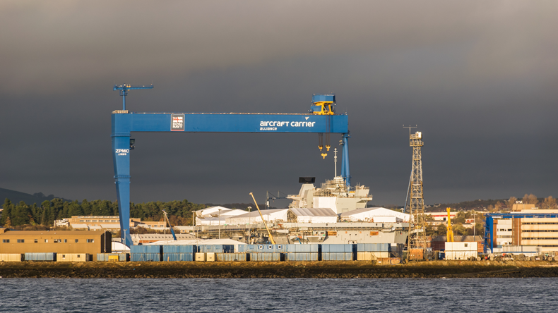 Royal Navy aircraft carrier Prince of Wales at Rosyth yard by Riekelt Hakvoort/Shutterstock.com