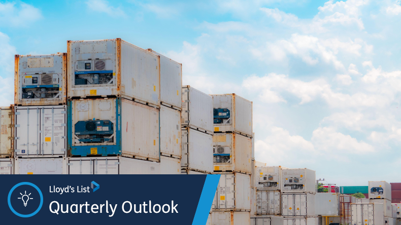Stack of refrigerated containers