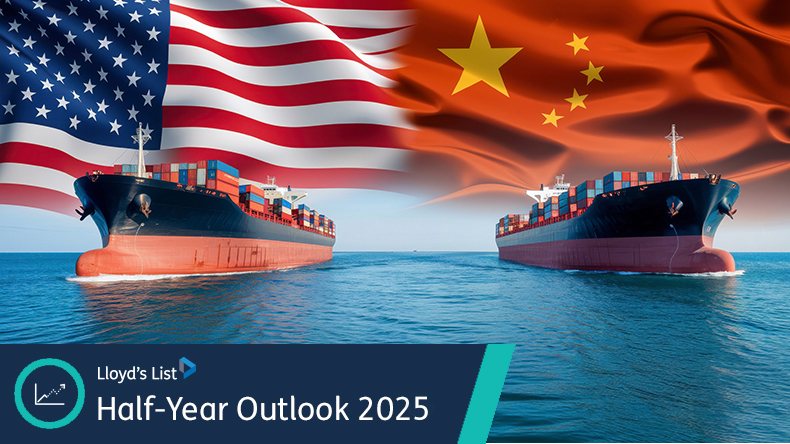 US China containerships trade conflict concept