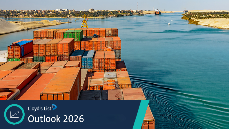 Boxship in Suez Canal