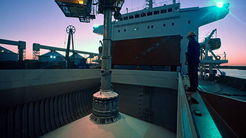 Loading alumina ore at night Kwinana, Western Australia in 2011