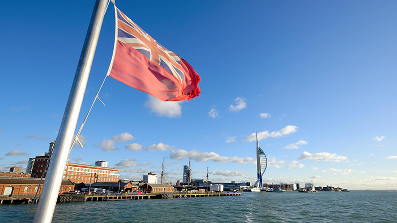 Red ensign at Portsmouth harbour