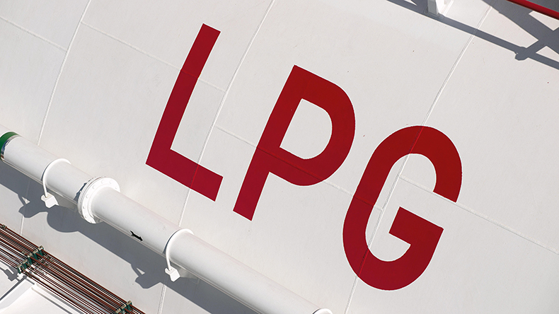 LPG letters on a ship
