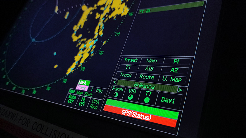 GPS error on ship radar panel