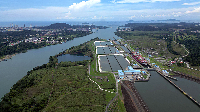 View of the Cocoli Locks of the Panama Canal