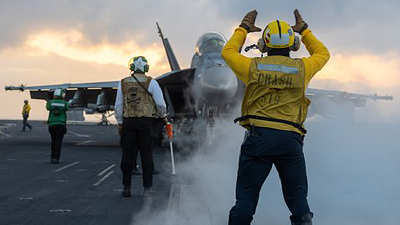 US Navy aircraft fired precision munitions at the Iranian tankers’ smokestacks, Centcom said.