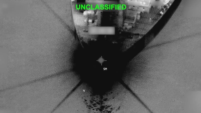 US military footage showed missiles striking the engine rooms of two vessels identified as part of Iran’s tanker fleet on September 1.