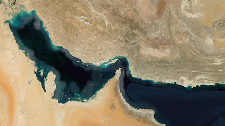 Middle East Gulf map close up