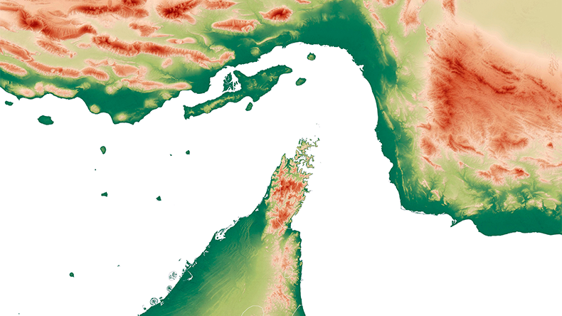 Strait of Hormuz. Map of the Middle East