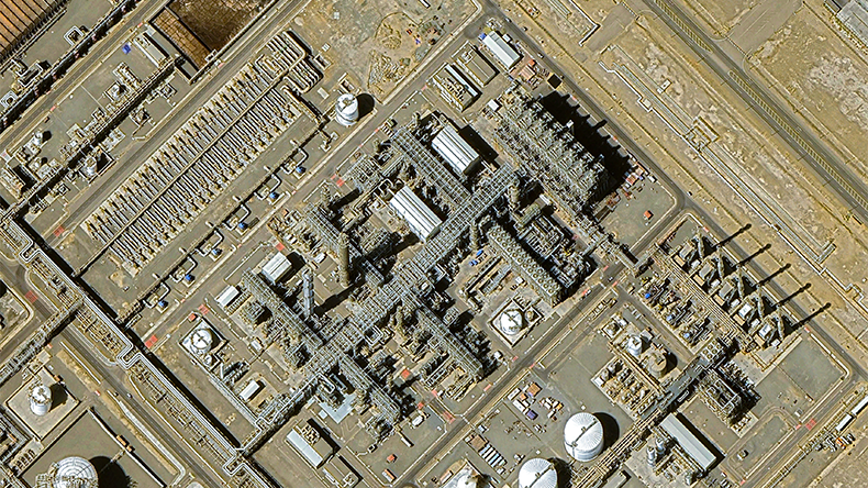 Aerial view of the Yanbu oil refinery complex in Saudi Arabia in 2025
