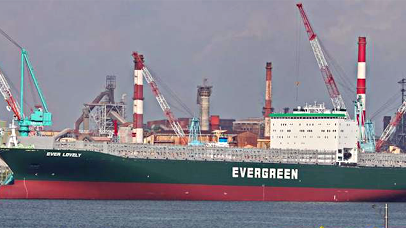 Containership Ever Lovely at port