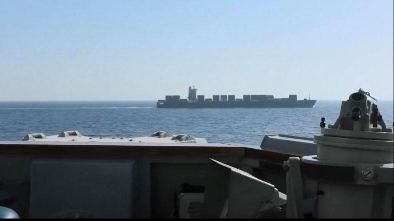 Taken from a video released by US Centcom showing the seizure of Touska