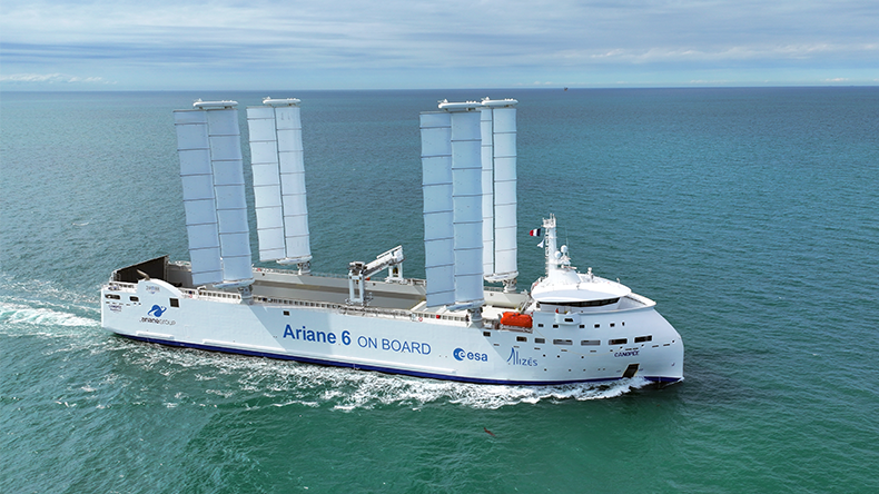 Wingsail on a vessel at sea