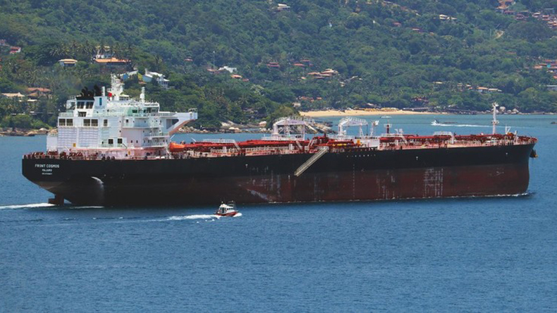 Crude oil tanker Front Cosmos at Sao Sebastiao