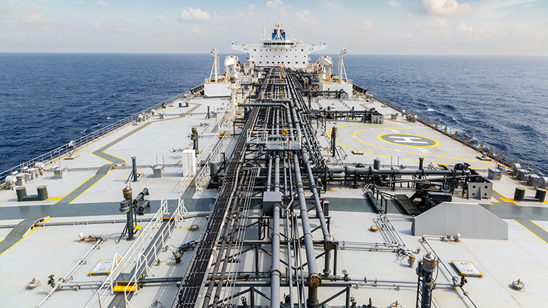 Deck of oil tanker - view from foremast  credit MenzhiliyAnantoly / Getty Images