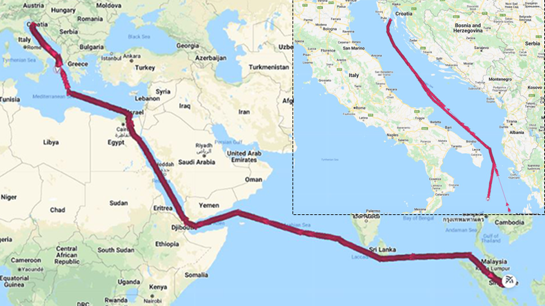Arc 1 tanker U-turn map