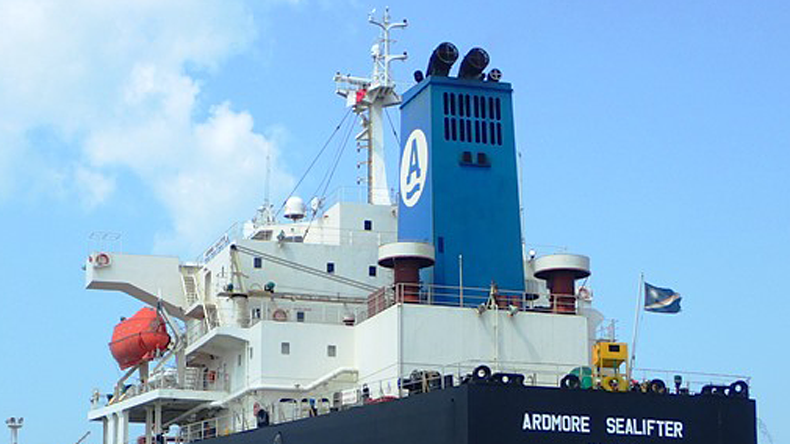 Ardmore Shipping logo on finnel of Ardmore Sealifter