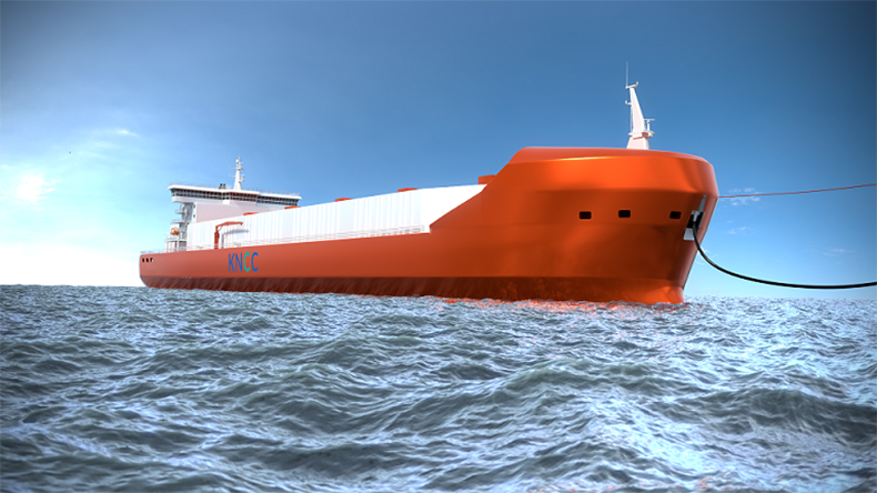 NYK and the Knutsen Group of Norway liquefied CO2 carrier with bow loading system
