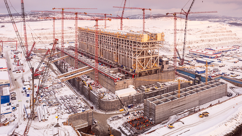 Novatek’s construction site at Murmansk for the first train of the Arctic LNG 2 project