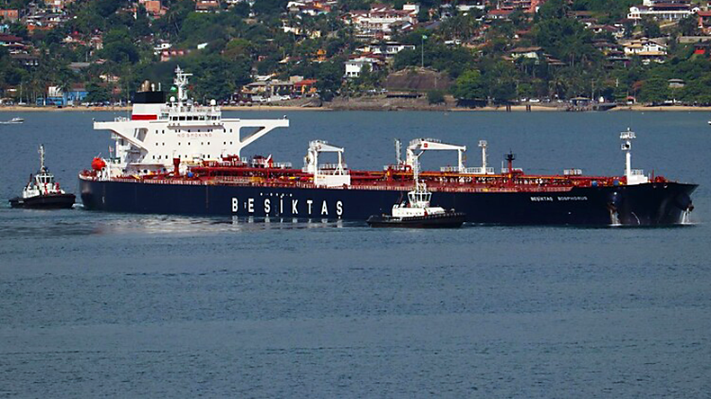 Crude oil tanker Besiktas Bosphorus at Sao Sebastiao port