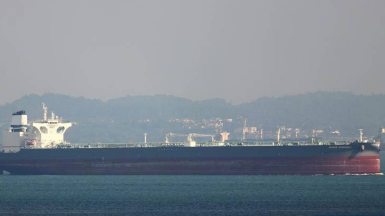 Crude oil tanker Nissos Donoussa at sea