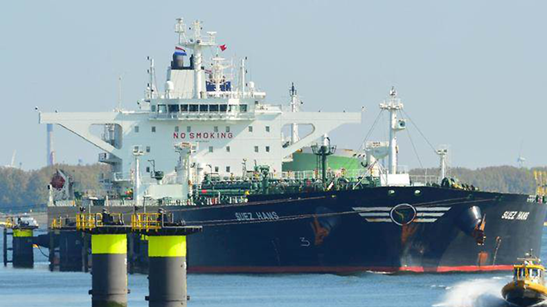 Panama-flagged crude oil tanker Sakarya pictured under its previous name Suez Hans