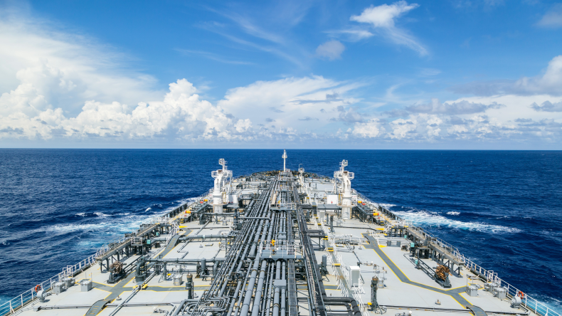 generic grey tanker at sea by adobe