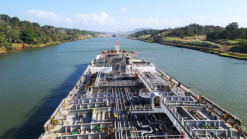 Product tanker in the Panama Canal
