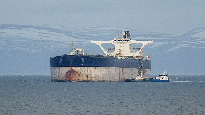 The Marinera oil tanker is seen on January 14, 2026 in Burghead, Scotland. The Russian-flagged tanker was seized by US forces on 7 January 2026, between Iceland and Scotland