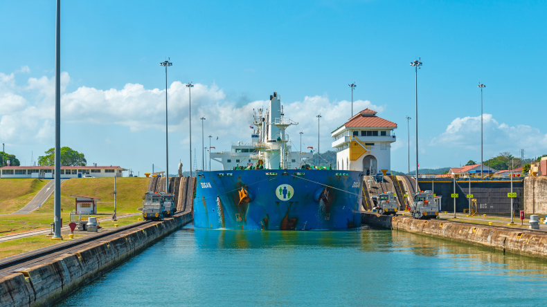 tanker in Panama Canal adobe