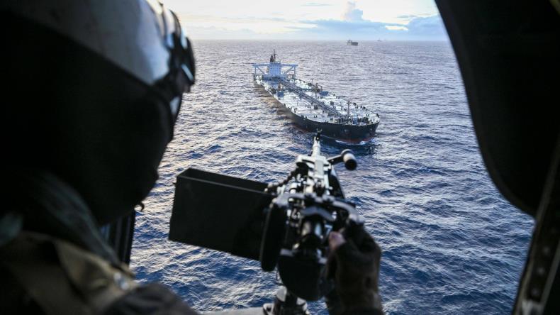 US forces interdicted and boarded the sanctioned stateless vessel DAVINA located in the Indian Ocean