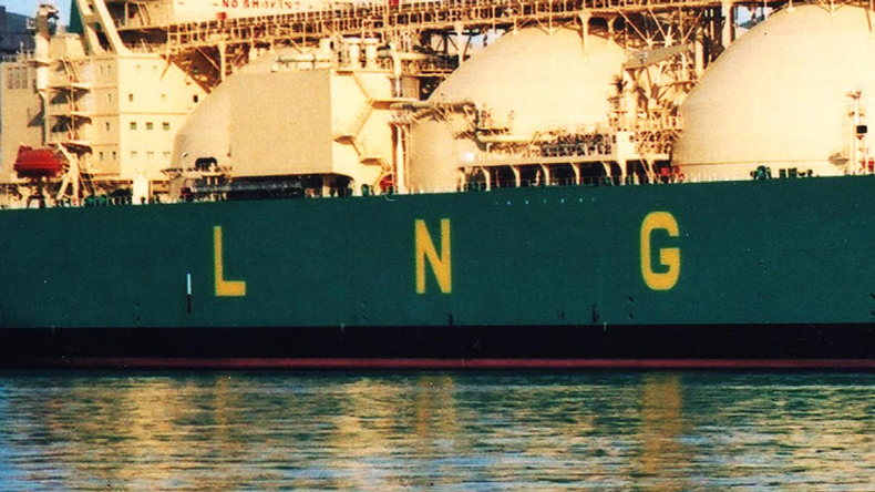 LNG painted on side of vessel