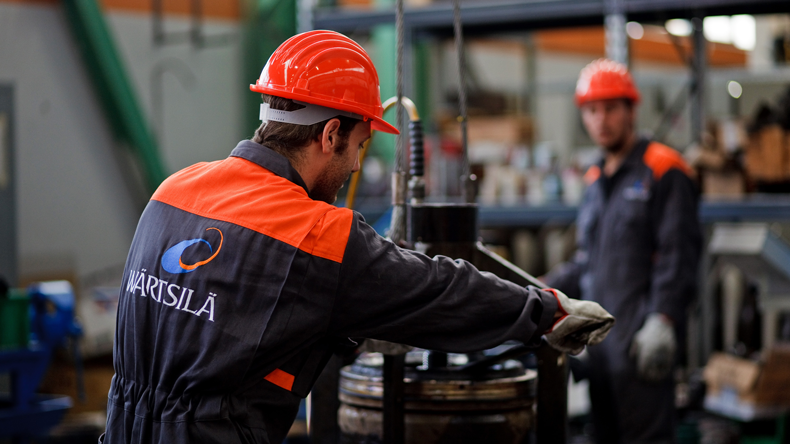 Workers in Wärtsilä workshop/factory in Genova, Italy. Picture: Wärtsilä 