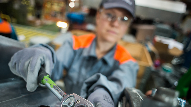 Wartsila female factory worker in 2014