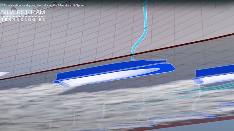 Air lubrication on a ship digital mock-up