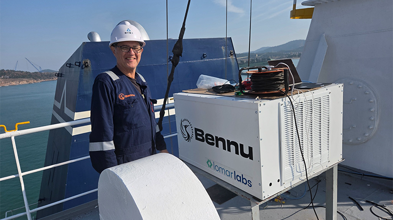 Bennu co-founder David Henkel Wallace aboard Lomar bulker