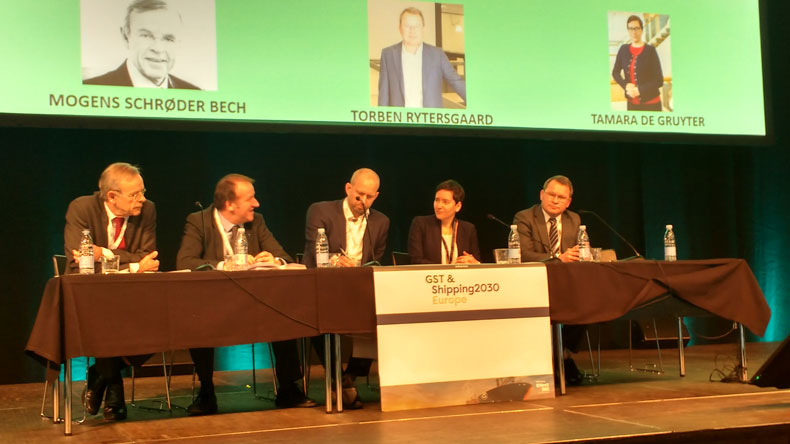The panel at Knect 365 Maritime's joint Shipping 2030 & GST conferences in Copenhagen