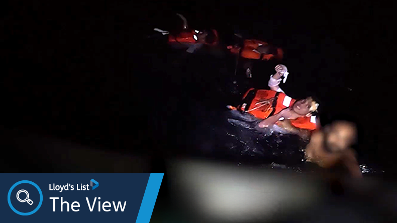 Crew of the ship 'ETERNITY C' being rescued from Red Sea