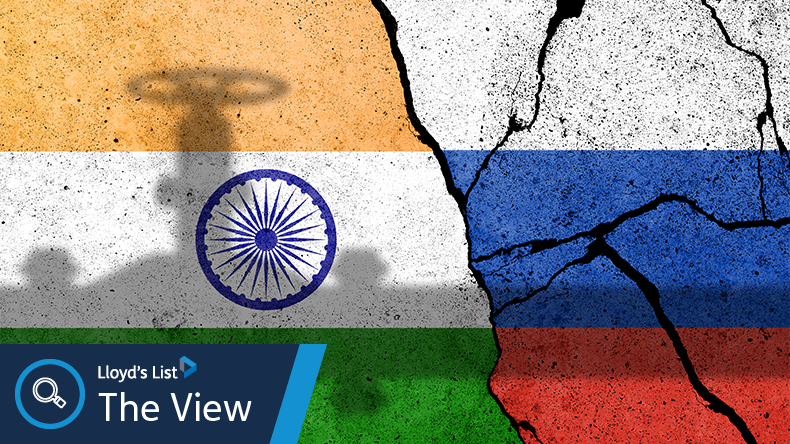 Flag of India and Russia painted on a concrete wall. Relationship between India and Russia